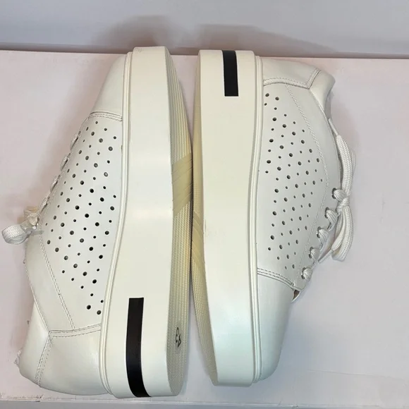 Paolo White Platform Perforated Leather Sneakers - Picture 3 of 4